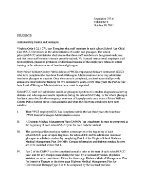 Virginia School Diabetes Medical Management Plan