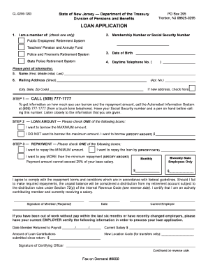 New Jersey Pension Loan Application