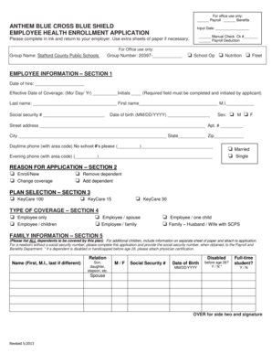 Employee Health Enrollment Application