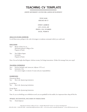 Teaching CV Template