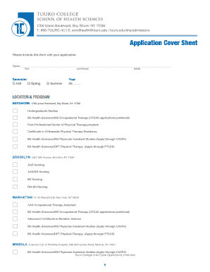 Touro College Application for Admission