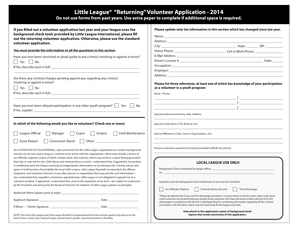 Little League Returning Volunteer Application