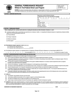 General Forbearance Request Form