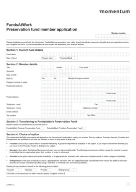 FundsAtWork Preservation Fund Application