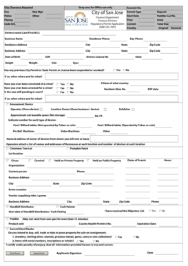 City of San Jose Permit Application