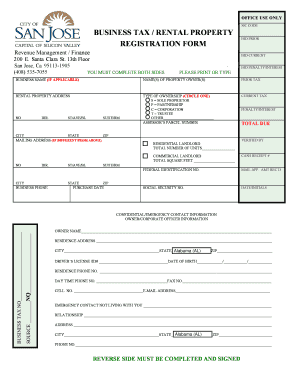 San Jose Business Tax Registration Form