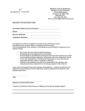 Madison County Sanitation Second Cart Request