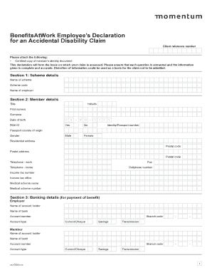 Employee’s Accidental Disability Claim Form