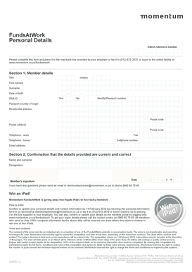 FundsAtWork Personal Details Form