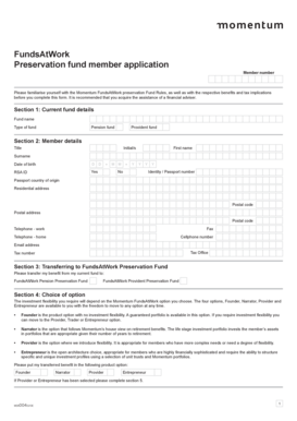 FundsAtWork Preservation Fund Application