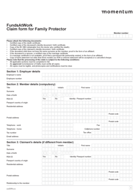 Family Protector Claim Form
