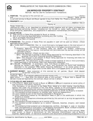 Texas Unimproved Property Contract