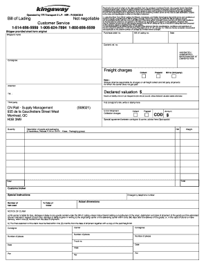 Short Form Bill of Lading