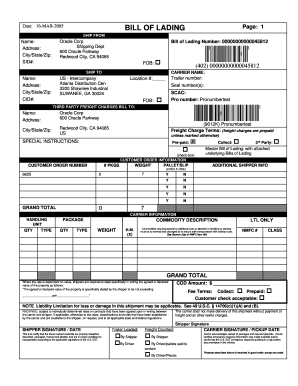 Bill of Lading