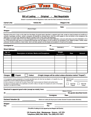 Bill of Lading