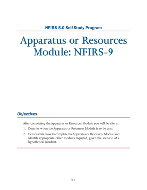 NFIRS-9 Apparatus or Resources Module