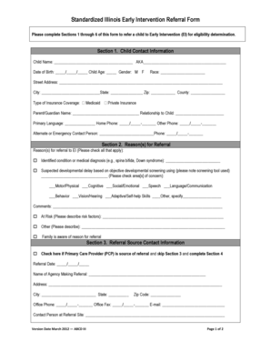 Illinois Early Intervention Referral Form