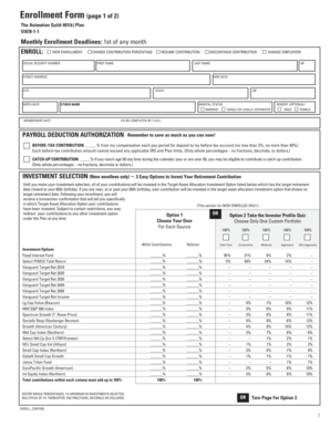 The Animation Guild 401(k) Plan Enrollment Form