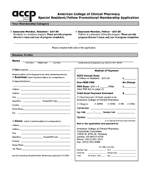 ACCP Resident/Fellow Membership Application