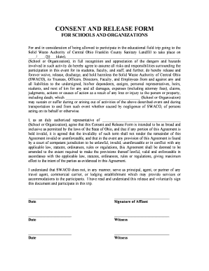 SWACO Consent and Release form - Solid Waste Authority of ... - swaco