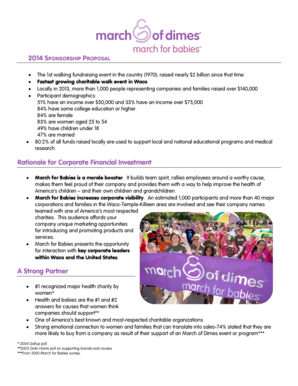 2014 March for Babies Sponsorship Proposal