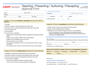 Certified Dietary Managers Approval Form