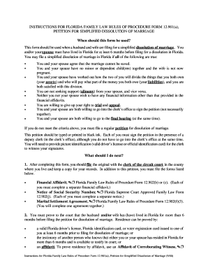 Florida Simplified Dissolution of Marriage Petition