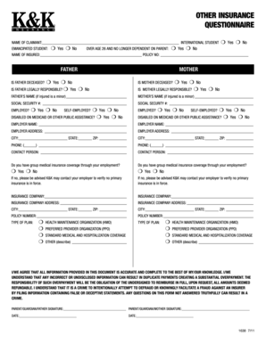Other Insurance Questionnaire