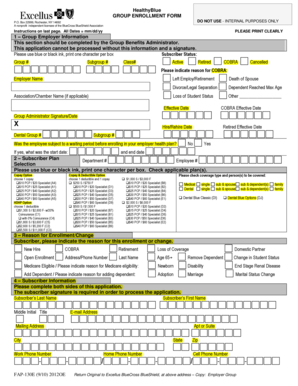 HealthyBlue Group Enrollment Form