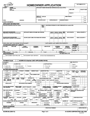 Homeowner Insurance Application Form