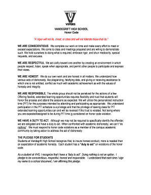 Vandegrift High School Honor Code