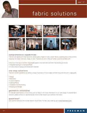 Freeman Fabric Solutions Order Form