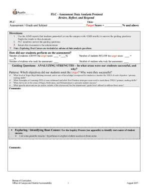PLC Assessment Data Analysis Protocol