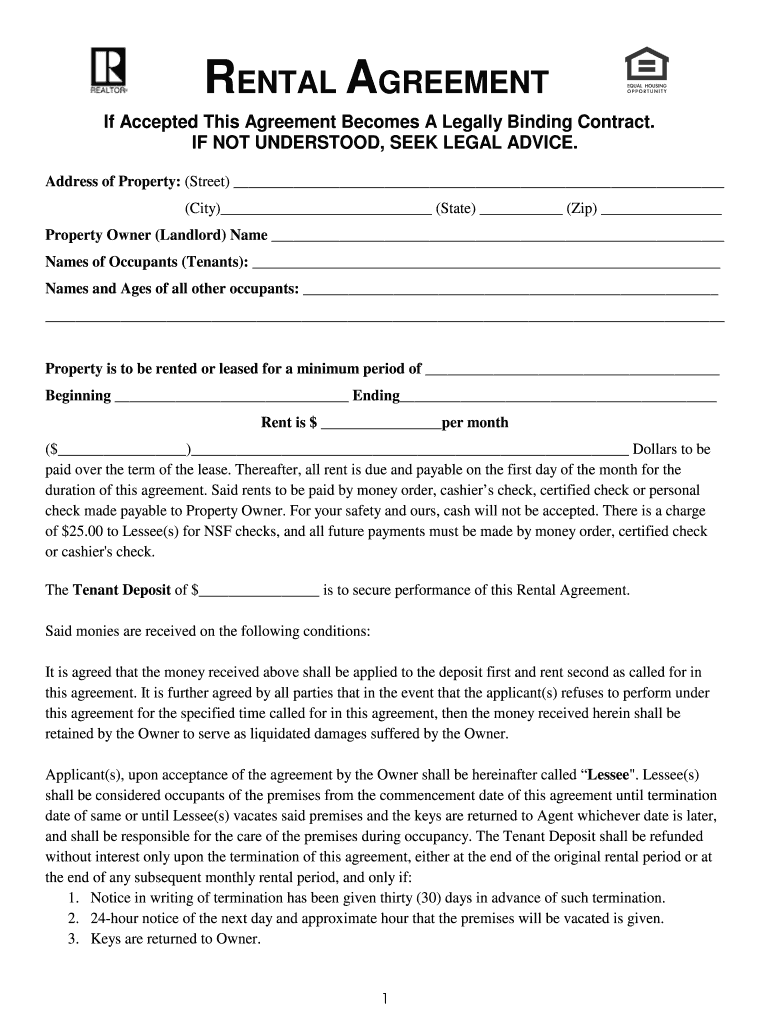 Fillable Online RENTAL AGREEMENT - RE/MAX Valley Real Estate Fax Email ...