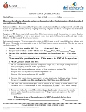 Tuberculosis Questionnaire