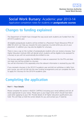 Social Work Bursary Application