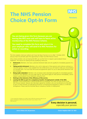 NHS Pension Choice Opt-In Form