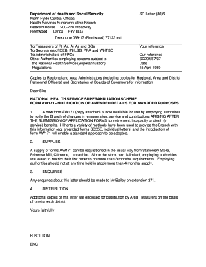 SD80/06 - Form AW171 Notification of Amended details for awarded purposes