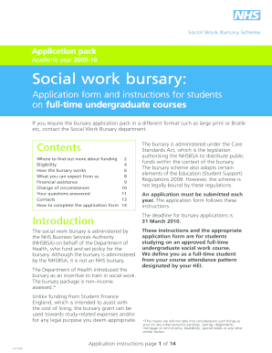 Social Work Bursary Application Form