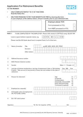 Application For Retirement Benefits