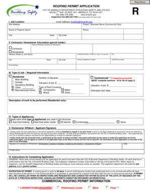 Roofing Permit Application