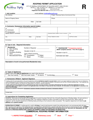 Roofing Permit Application