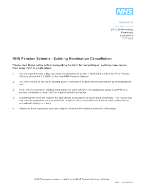 NHS Pension Scheme Nomination Cancellation Form