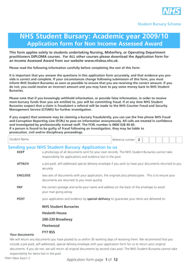 NHS Student Bursary Application Form