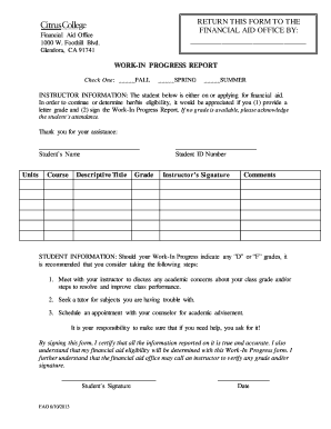 Work-In Progress Report