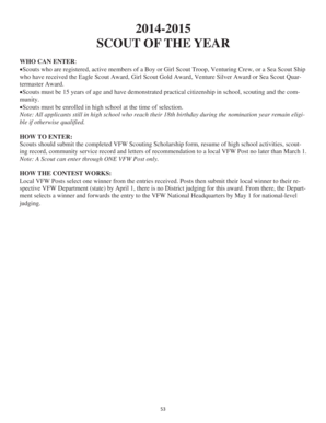 VFW Scout of the Year Application