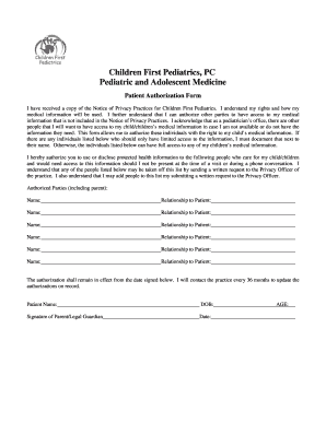 Patient Authorization Form