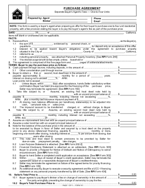 Purchase Agreement for One-to-Four Units