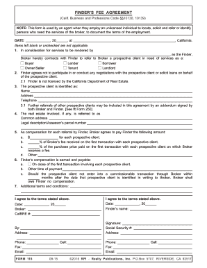 California Finder's Fee Agreement