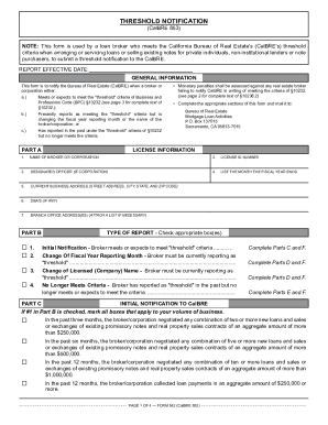 California Threshold Notification Form